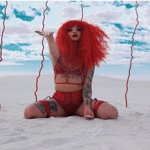 Red Fluffy Short Curly Wigs